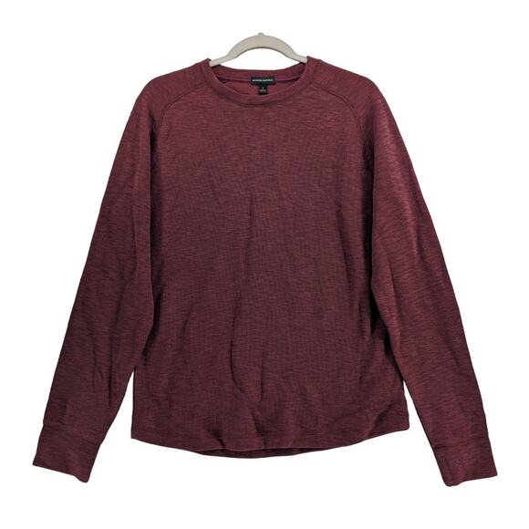 Banana Republic Double Knit Shirt S Burgundy Red Crewneck Layering Classic Tee - Picture 1 of 10